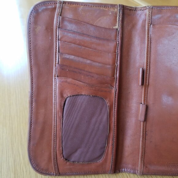 Vintage Dooney & Bourke AWL Brown Pebbled Leather Madison Clutch Wallet - Picture 7 of 15